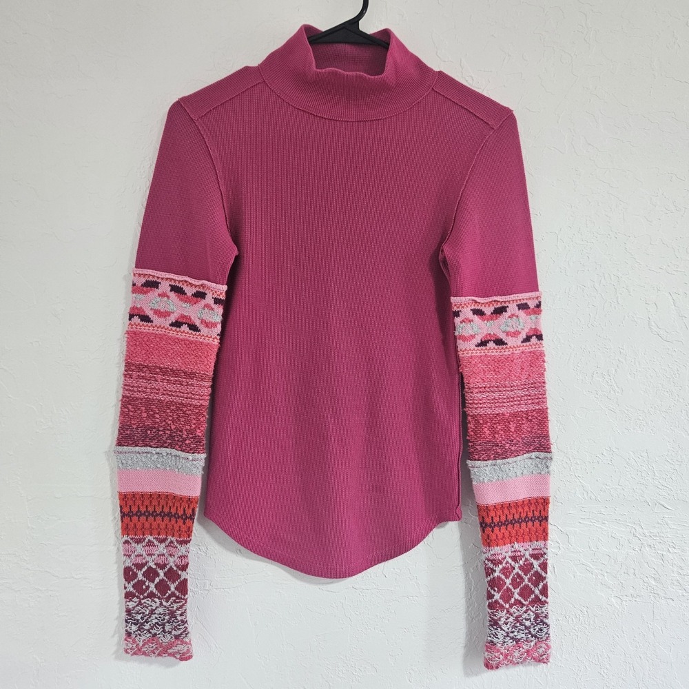 Free People We the Free Womens All Too Well Cuff Top XSmall Pink Boho Barbiecore